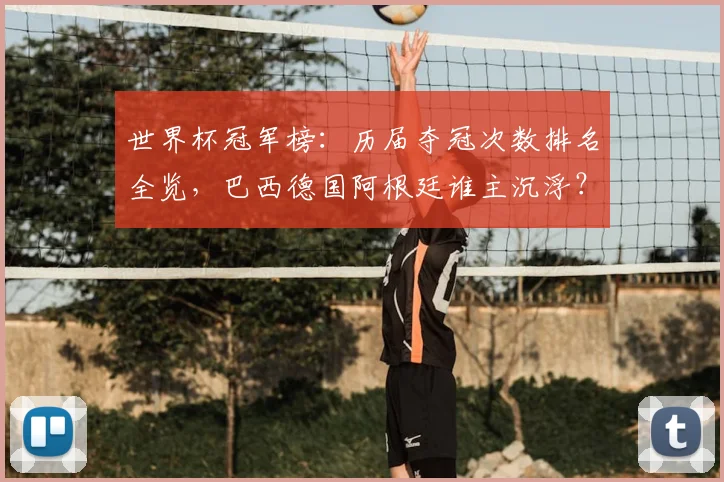 世界杯冠军榜：历届夺冠次数排名全览，巴西德国阿根廷谁主沉浮？
